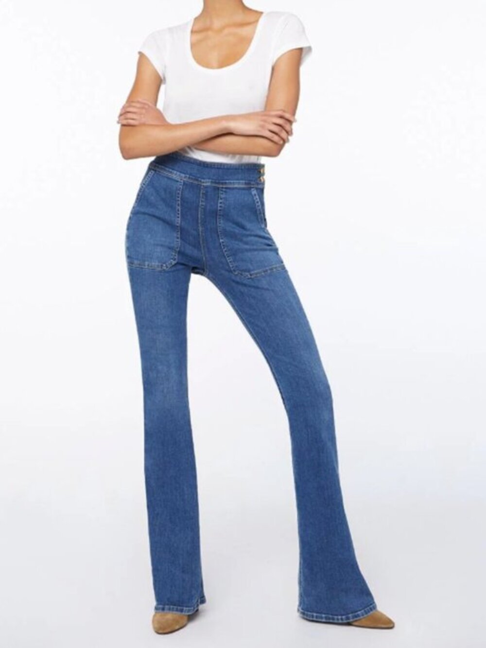 Frame Women's‎ The Francoise Flare Sidonia High Rise Fit Denim Jeans Size 25